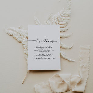Black White Classic Wedding Directions Enclosure Card