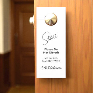 Black White Classic Wedding Door Hanger