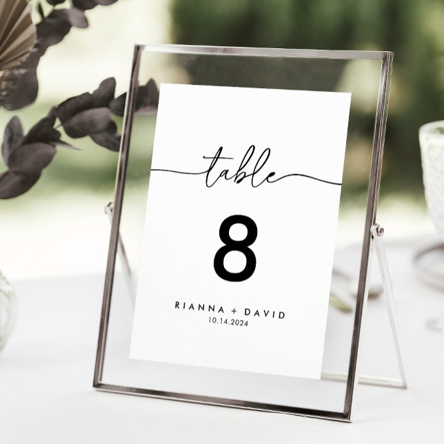 Black White Classic Wedding Table Number (Creator Uploaded)