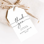Black White Classic Wedding Thank You Gift Tags<br><div class="desc">These black white classic wedding thank you favour tags are perfect for a modern wedding reception. The simple and elegant design features classic and fancy script typography in black and white. Personalise these tags with a short message, your names, and your wedding date. You can change the wording on these...</div>
