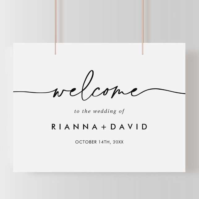 Black White Classic Wedding Welcome Sign (Creator Uploaded)