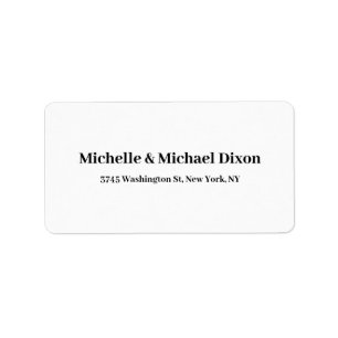 Black White Classical Stylish Elegant Family Name Label