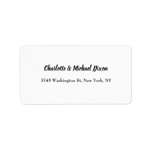 Black White Classical Stylish Elegant Family Name Label