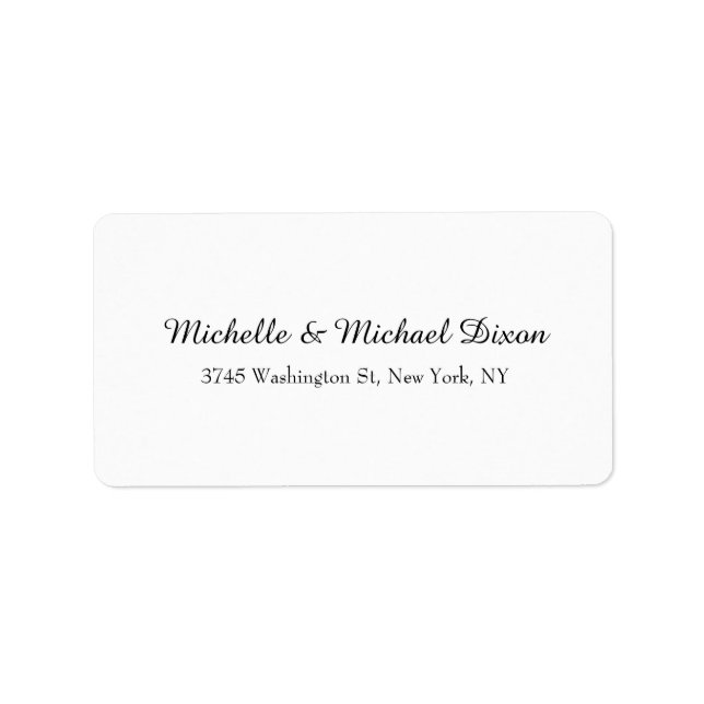 Black White Classical Stylish Elegant Family Name  Label (Front)