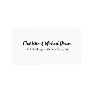 Black White Classical Stylish Elegant Family Name Label