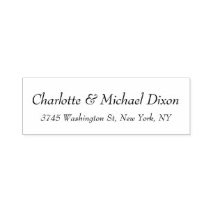 Black White Classical Stylish Elegant Family Name Self-inking Stamp