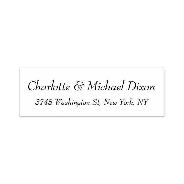 Black White Classical Stylish Elegant Family Name Self-inking Stamp (Design)