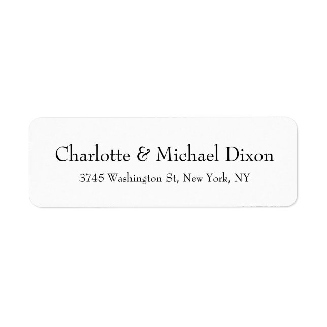 Black White Classical Stylish Elegant Family Return Address Label (Front)