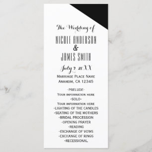 Black & White Classy Triangle Wedding Program
