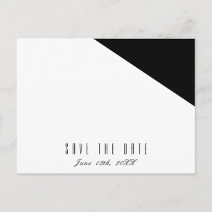 Black & White Classy Triangle Wedding Save Date Announcement Postcard