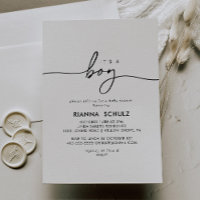 Black White Clear It's A Boy Baby Shower