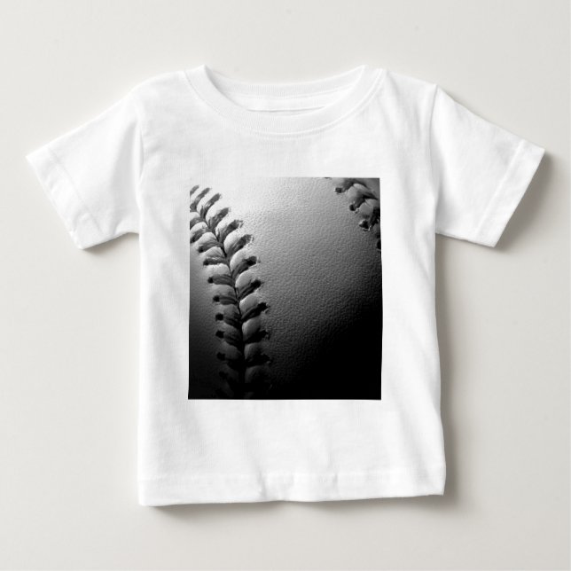 Black & White Close-up Baseball Baby T-Shirt (Front)