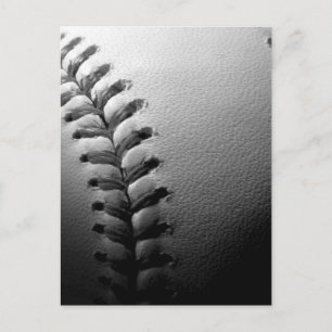 Black & White Close-up Baseball Postcard