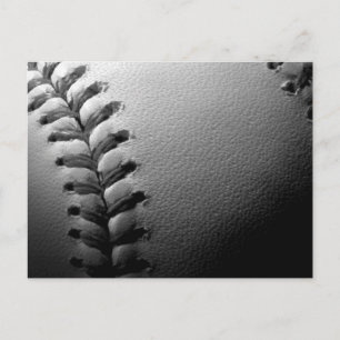 Black & White Close-up Baseball Postcard