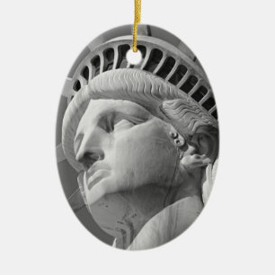 Black & White Close-up Statue of Liberty Ceramic Ornament