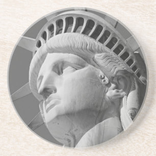 Black & White Close-up Statue of Liberty Coaster
