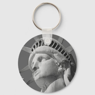 Black & White Close-up Statue of Liberty Key Ring