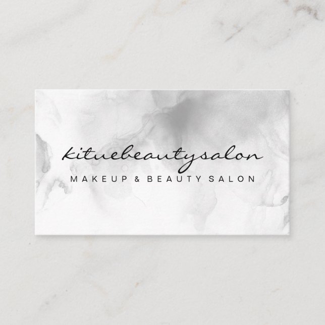 Black White Clouds Makeup Artist Hair Stylist Business Card (Front)