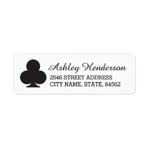Black & White Club Return Address Labels