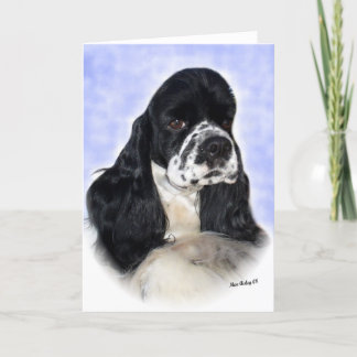 Black/white Cocker Spaniel Card
