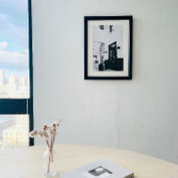 Black & White Coffee Shop Photography Poster