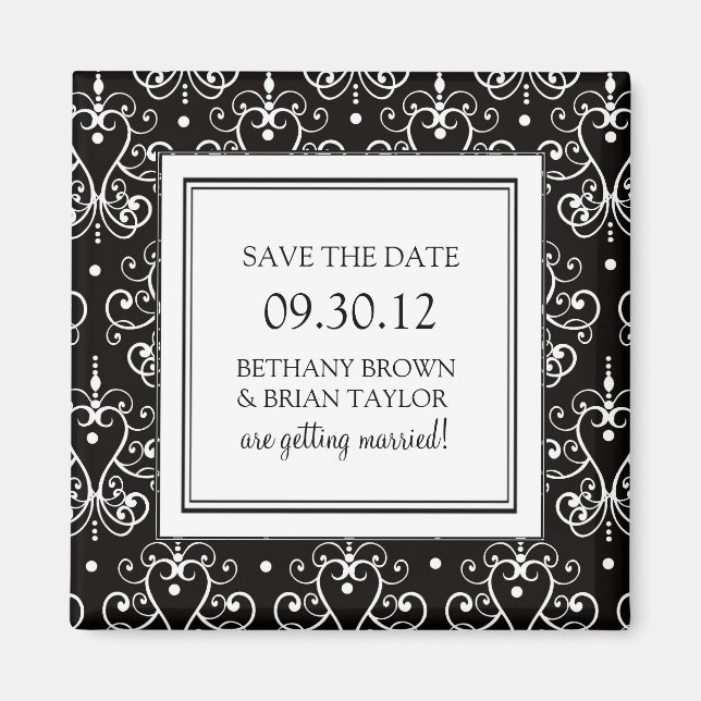 Black & White Collection Save the Date Magnet (Front)