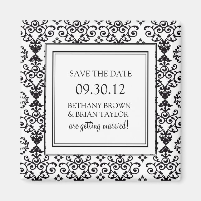 Black & White Collection Save the Date Magnet (Front)