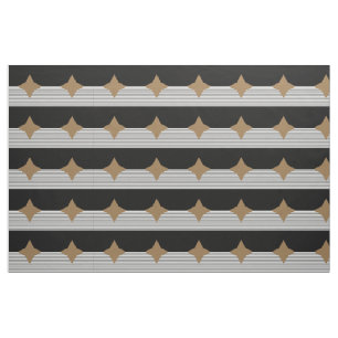 Black White Colorblock & Brown Diamond Fabric