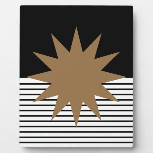 Black White Colorblock & Brown Sun Plaque