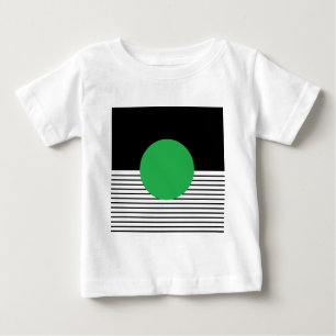 Black White Colorblock & Green Circle Baby T-Shirt