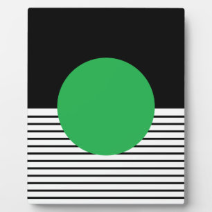 Black White Colorblock & Green Circle Plaque