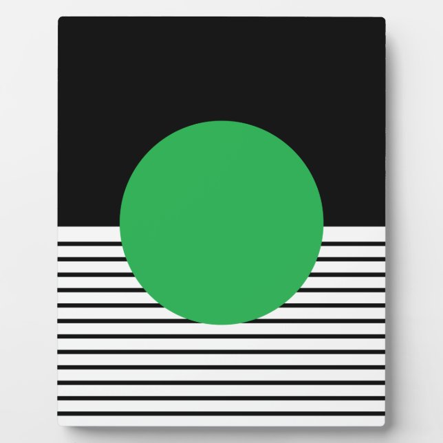 Black White Colorblock & Green Circle Plaque (Front)