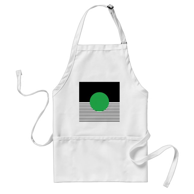 Black White Colorblock & Green Circle Standard Apron (Front)