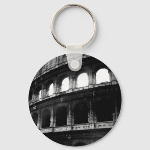 Black White Colosseum Roman Empire Key Ring