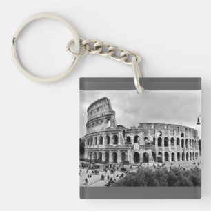 Black & White Colosseum Rome Keyring Keychain