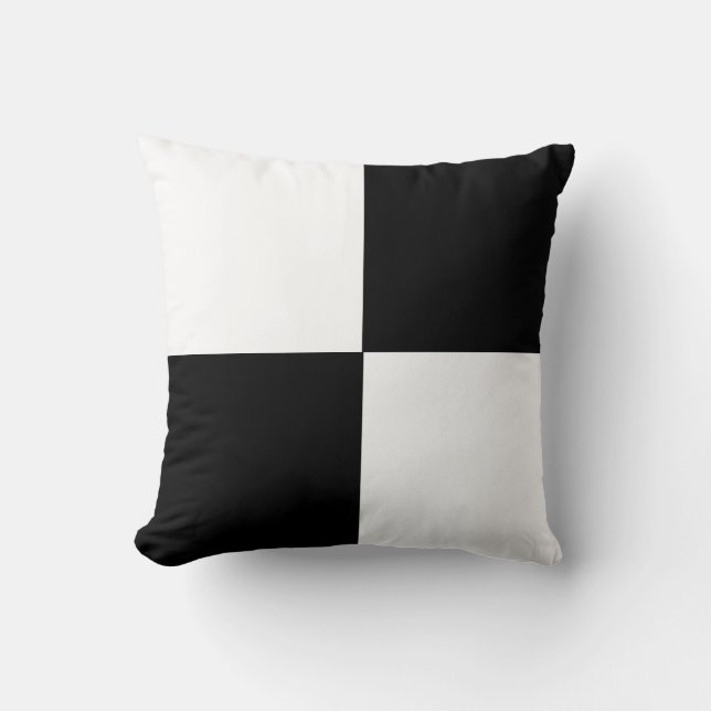 Black & White Colour Block Cushion (Front)