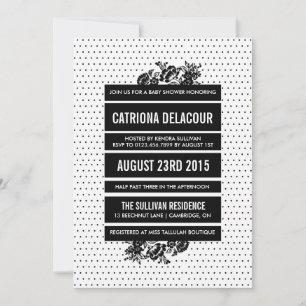 Black & White Colour Blocking Baby Shower Invite