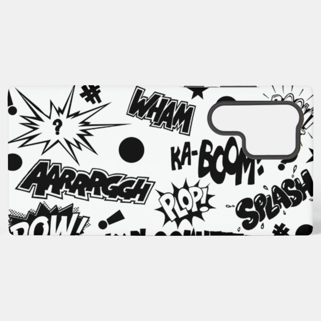 Black & White Comic Call-outs Samsung Galaxy S22 Ultra Case (Back Horizontal)