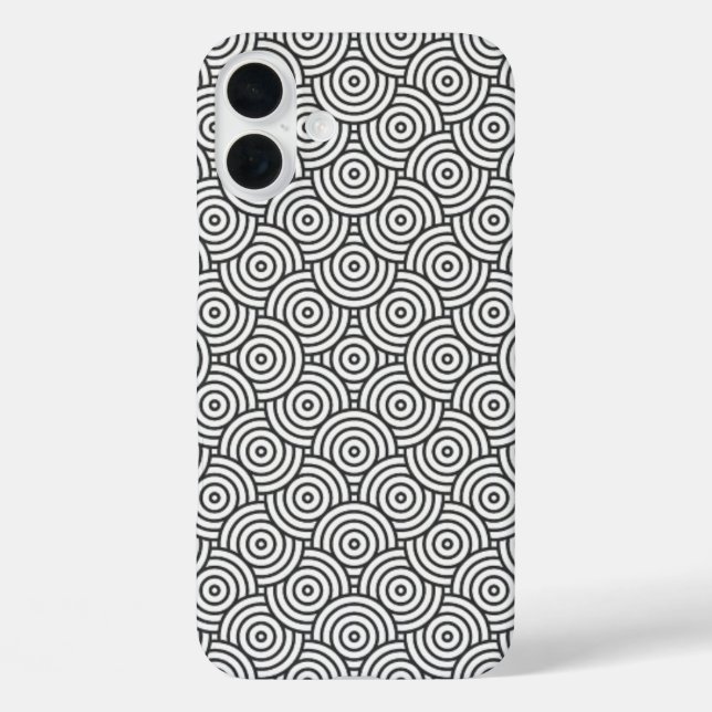 Black & White Concentric Circle Phone Case (Back)