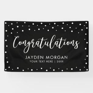 Black & White Congratulations Party Event Banner