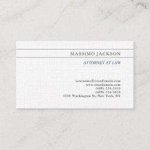 Black White Consultant Attorney at Law Profession Business Card