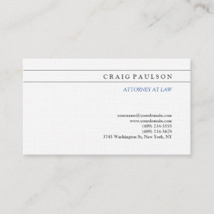 Black White Consultant Attorney at Law Profession Business Card
