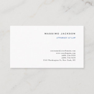 Black White Consultant Attorney at Law Profession Business Card