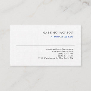 Black White Consultant Attorney at Law Profession Business Card
