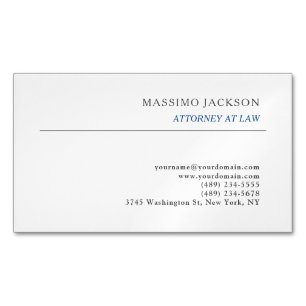 Black White Consultant Attorney at Law Profession Magnetic Business Card