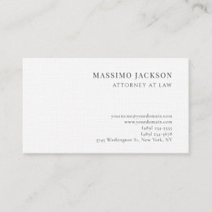 Black White Consultant Attorney Premium Linen Business Card