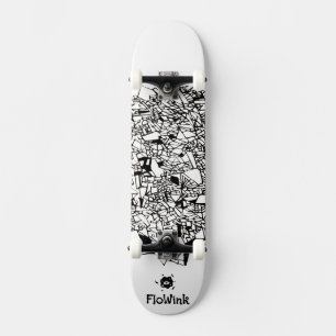 Black White Cool Artsy Skateboard