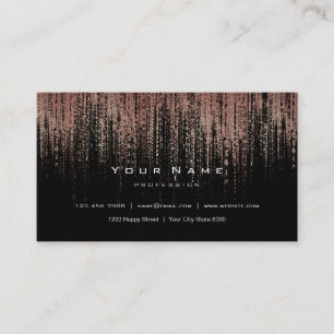 Black White Copper Rose Gold Matrix Cyber Blush Business Card