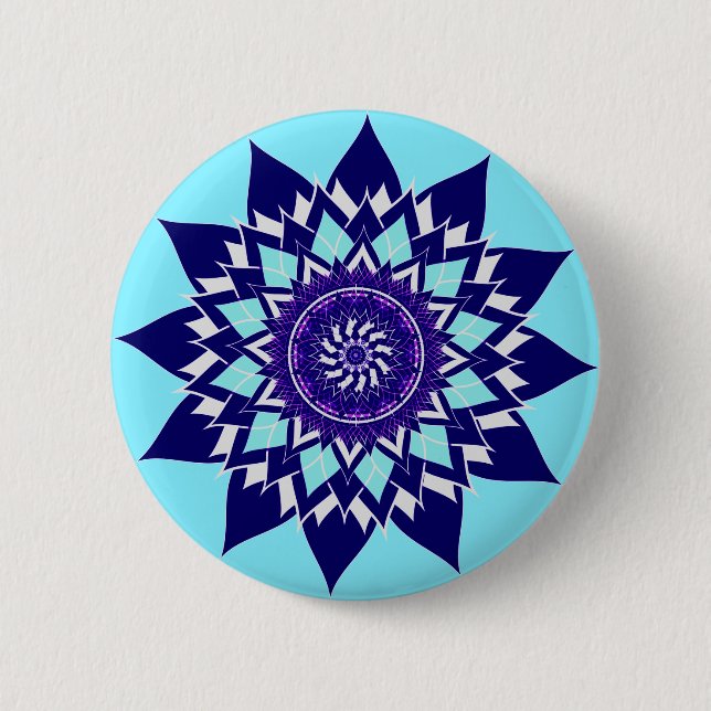 black&white cosmos 6 cm round badge (Front)