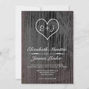 Black & White Country Wedding Invitations